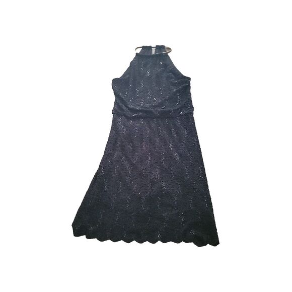 R & M Collection Black Lace Sequin Dress Size 14 - Picture 1 of 7